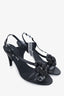 Pre-loved Chanel™ Black Leather Camellia Heeled Sandals sz 39