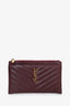 Saint Laurent Burgundy Monogram Quilted Zipped Pouch