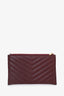 Saint Laurent Burgundy Monogram Quilted Zipped Pouch