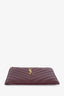 Saint Laurent Burgundy Monogram Quilted Zipped Pouch