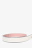Louis Vuitton Pink/White Leather Reversible LV Buckle Belt Size 80