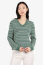 Gucci Green/White Striped Sweater size Medium