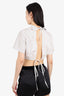Sandy Liang White/Blue Pinstripe Keyhole Back Crop Top size 40