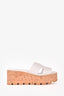 Hermes White Leather Eze 30 Platform Sandals Size 37