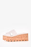 Hermes White Leather Eze 30 Platform Sandals Size 37