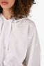 Fendi White Cotton Logo Cropped Hoodie Size 40