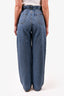 Miu Miu 2021 Denim Logo Printed Wide Leg Jeans Size 24