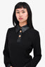 Nanushka Black Faux Leather Trimmed Top Size S