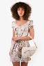 Christian Dior 2020 White Camouflage Embroidered Saddle Bag