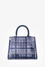 Delvaux Navy Vinyl Gingham 'Dreamer Brillant' MM Top Handle with Strap