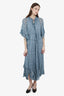 Shona Joy Blue Floral Print Tiered Midi Dress Size 6