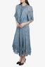 Shona Joy Blue Floral Print Tiered Midi Dress Size 6