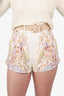 Zimmermann White/Multicolor Floral Print Jeannie Shorts Size 0