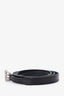 Saint Laurent Black Leather Folk  Buckle Belt Size 95