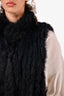 Vintage Dark Blue Opossum Long Fur Vest Est. Size L