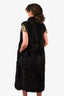 Vintage Dark Grey Opossum Long Fur Vest Estimated Size M