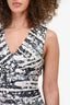 Diane Von Furstenberg Cream/Grey Sleeveless Dress size 2