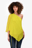 Robert Rodriguez Neon Green Silk One-Shoulder Blouse Size 6