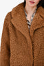A.L.C. Brown Shearling Wrap Coat Size L