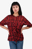Isabel Marant Etoile Red/Black Check Ruffle Front Blouse Size 44