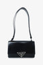 Prada Black Brushed Spazzolato Embleme Flap Bag