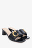 Christian Dior Black Patent Leather 'C'est' Slide Heels Size 38