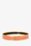 Hermès Orange Enamel Gold Plated Caleche Narrow Bangle Bracelet