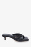 Anine Bing Black Leather Puffer Flip-Flop Heels Size 38