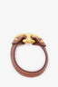 Hermès Brown Leather Gold Plated Granville Bracelet