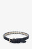 Valentino Black Leather Rockstud Narrow Bracelet
