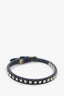 Valentino Black Leather Rockstud Narrow Bracelet