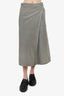 Christian Dior Grey Denim Wrap Midi Skirt Size 2