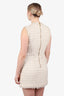 Balmain Cream Tweed Zip-up Sleeveless Mini Dress Size 44