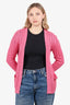 Celine Pink Silk Knitted Triomphe Cardigan Size 40 'As Is'