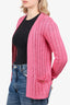 Celine Pink Silk Knitted Triomphe Cardigan Size 40 'As Is'