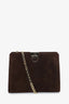 Salvatore Ferragamo Brown Suede Gancini Chain Shoulder Bag