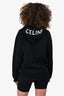 Celine Black Logo Zip-Up Hoodie Size XS