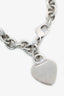 Tiffany & Co Sterling Silver Chain Link Heart Pendant Bracelet