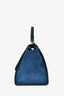 Celine 2016 Blue Leather/Suede Trapeze Bag with Strap