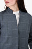Fabiana Filippi Grey Grid Printed Wool Blend Jacket Size M