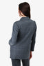 Fabiana Filippi Grey Grid Printed Wool Blend Jacket Size M