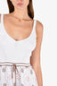 D Exterior White Ribbed/Eyelet Lace Tiered Maxi Tank Dress Size 40