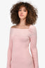 Blumarine Pink Knit Rib Midi Dress Size 2