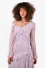 Blumarine Lilac Silk Ruffle Dress Size 6