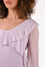Blumarine Lilac Silk Ruffle Dress Size 6