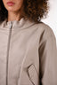 Fabiana Filippi Taupe Leather Bomber Jacket Size XXS