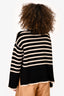 Toteme Cream/Black Striped Turtleneck Sweater Size S