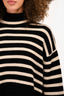 Toteme Cream/Black Striped Turtleneck Sweater Size S