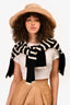 Toteme Cream/Black Striped Turtleneck Sweater Size S