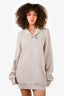 Louis Vuitton Cream 'LV' Embroidered Mock Neck Sweater Size XXL